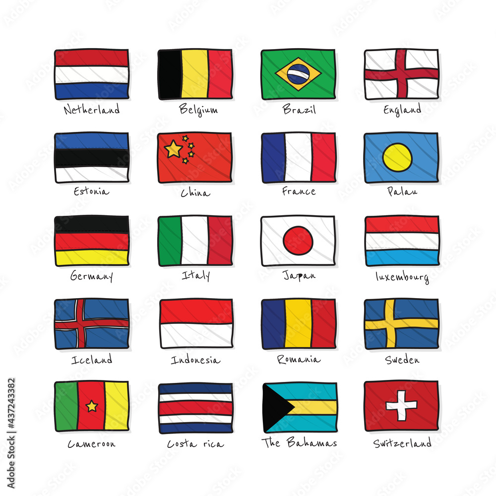 flags of countries set vector illustration flags of countries set vector illustration