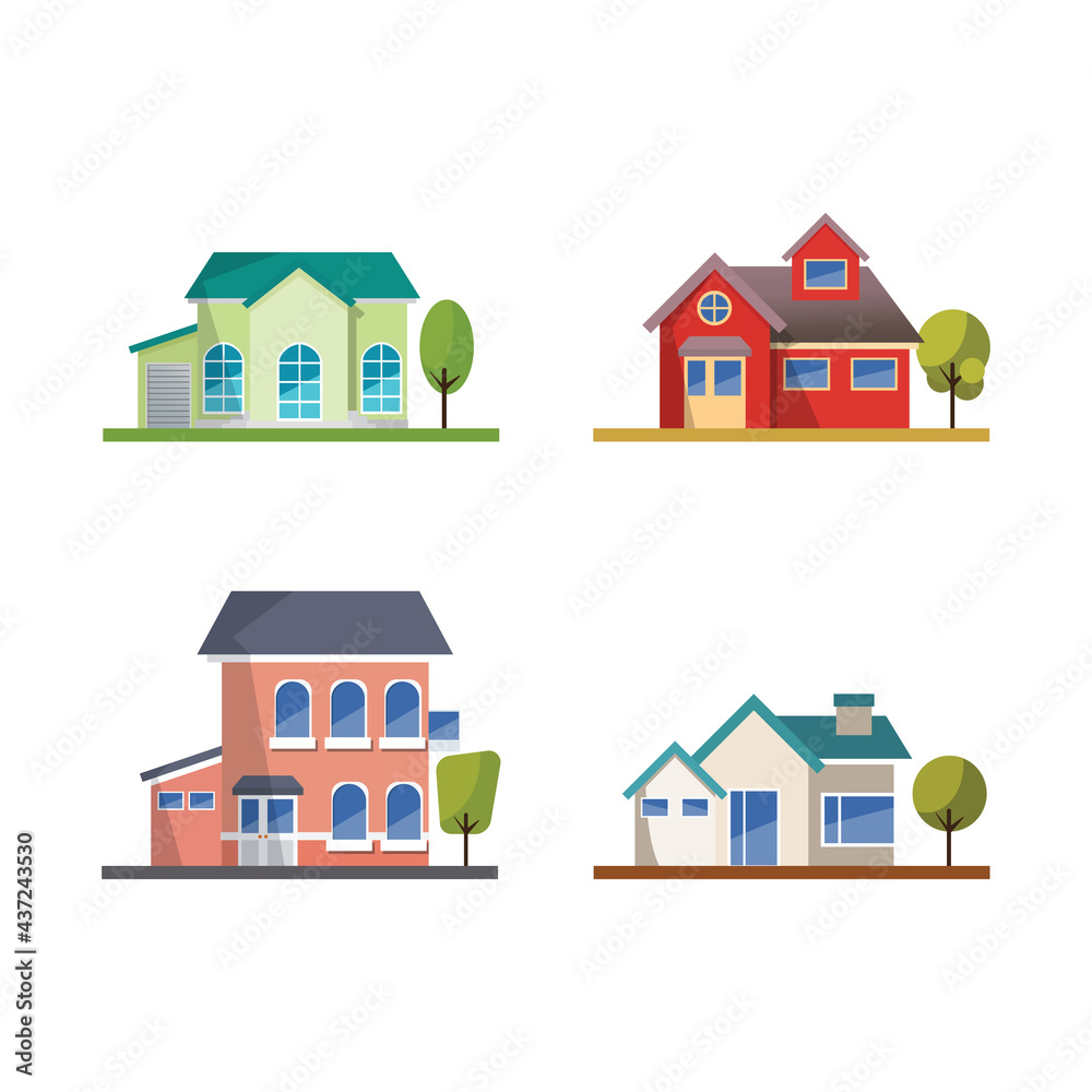 set of houses vector illustration set of houses vector illustration