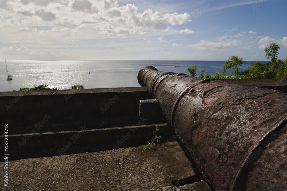Old Caribbean coastal defence in Martinique