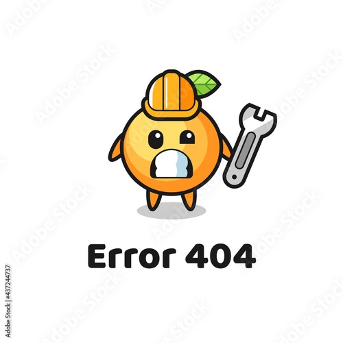 error 404 with the cute orange fruit mascot