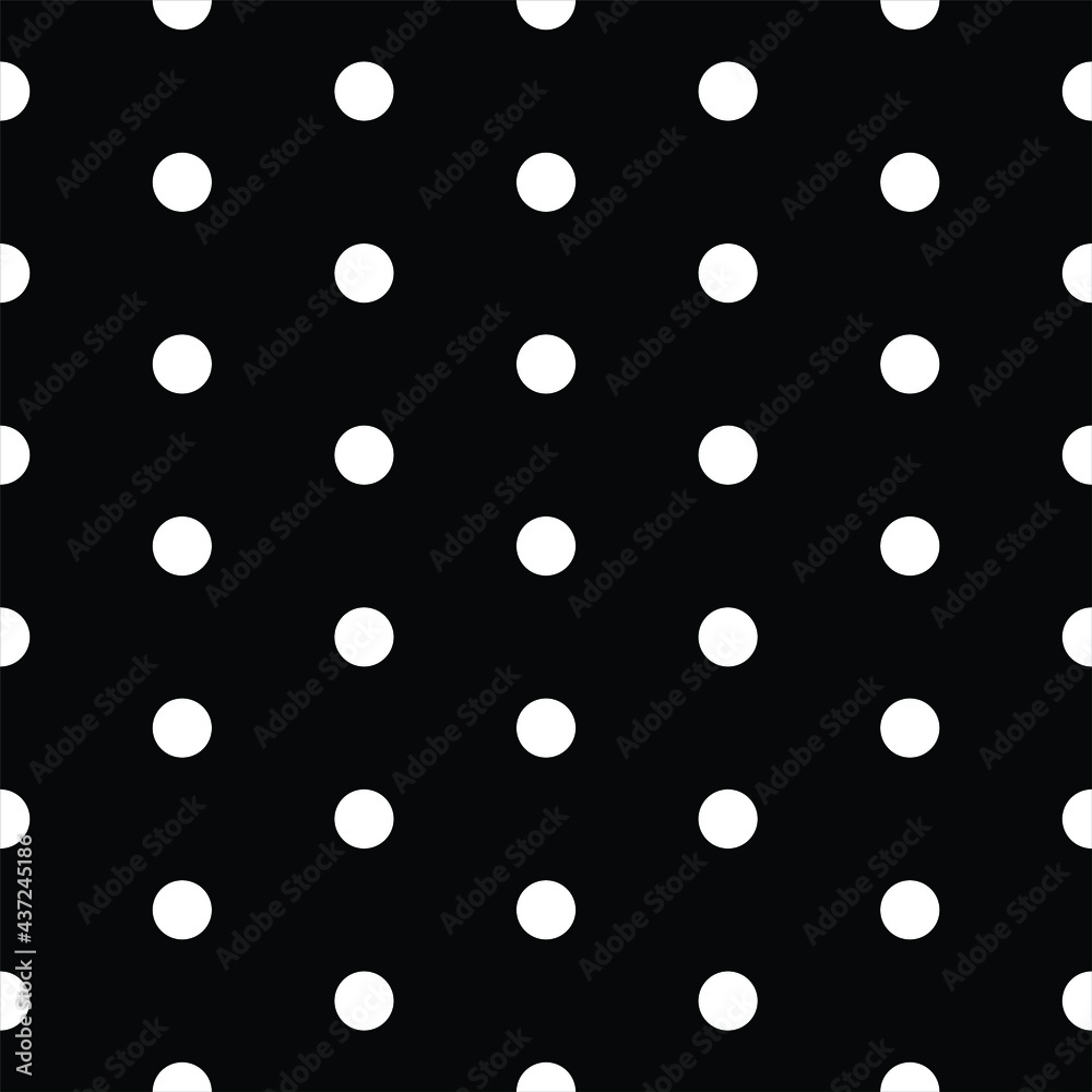 Seamless pattern with white circles on black background