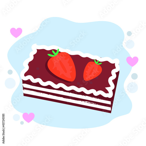 vector image of cake, cupcake, sweets. Idea for a greeting card or banner for a cafe or bakery