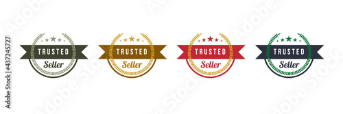Trusted seller stamp vector logo design