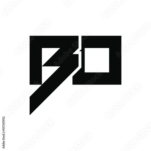 Tablou pe pânză bo abstract letter logo design