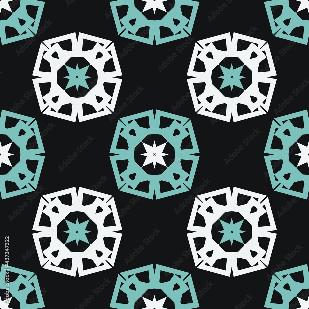 Seamless pattern with bright geometric ornament. Seamless pattern with bright geometric ornament.