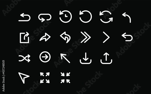 a collection of arrow icon sets with various variations, can be used as icons for social media and web purposes