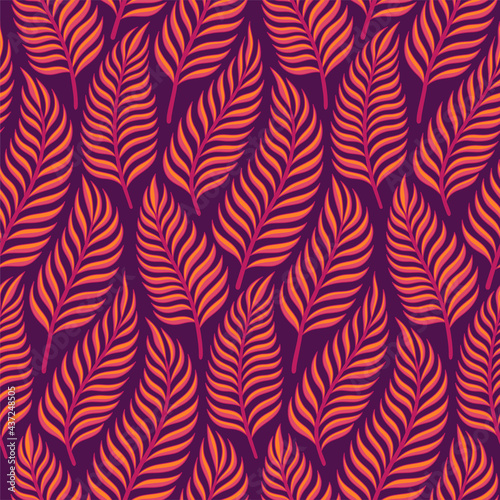 Unique autumn leaf vector seamless pattern design. Awesome for spring summer vintage fabric, textile, wallpaper, scrapbooking, gift wrap, accessories, and clothing. Surface pattern design.