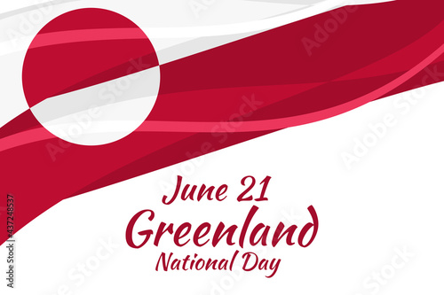 June 21, National Day of Greenland.  vector illustration. Suitable for greeting card, poster and banner