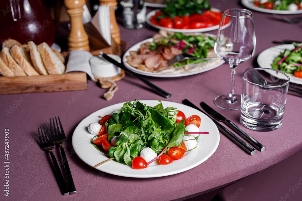 Vegetable salad on a banquet.
