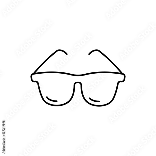 Sunglasses linear icon on white background. Vector illustration