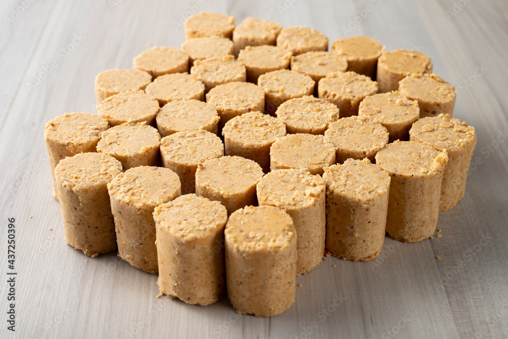 Sweet Brazilian peanut called Paçoca. From June Celebration Sweet Brazilian peanut called Paçoca. From June Celebration