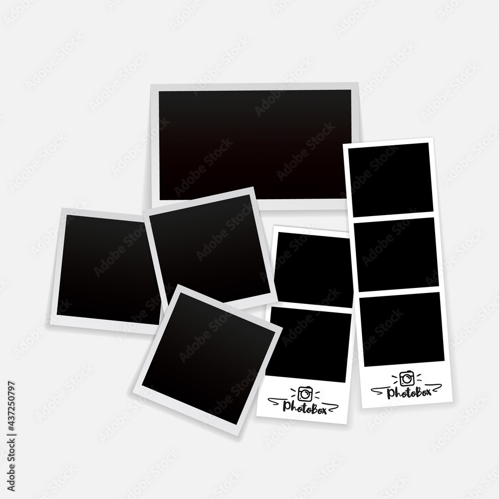 Collection of blank photo frames with different shadow effect and empty space for your photograph and picture. Collection of blank photo frames with different shadow effect and empty space for your photograph and picture.