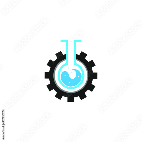 Tech lab design. Chemical flask vector design. Science illustration stock illustration