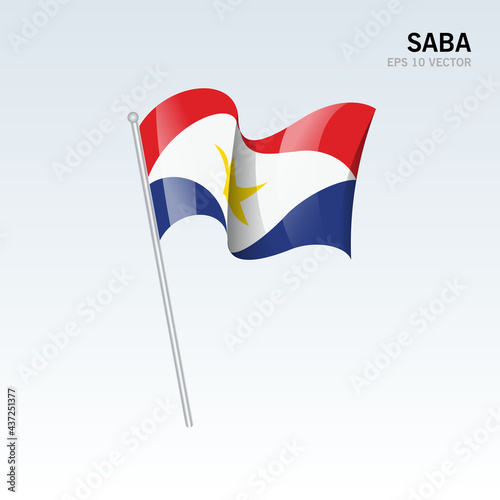 Free Download Saba waving flag isolated on gray background - GFXLoad