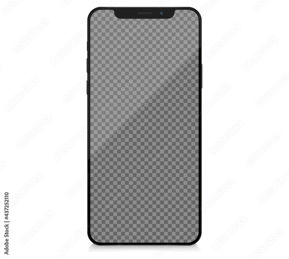 Realistic smartphone mockup. Cellphone frame with blank display, front view. Vector Realistic smartphone mockup. Cellphone frame with blank display, front view. Vector