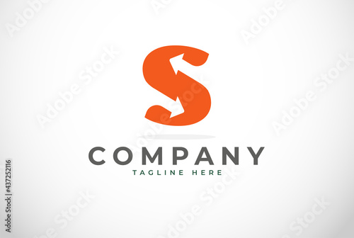 Initial S Logo. letter S with two arrow inside, Usable for  logistic and  company  Logos, Flat Vector Logo Design Template, vector illustration
