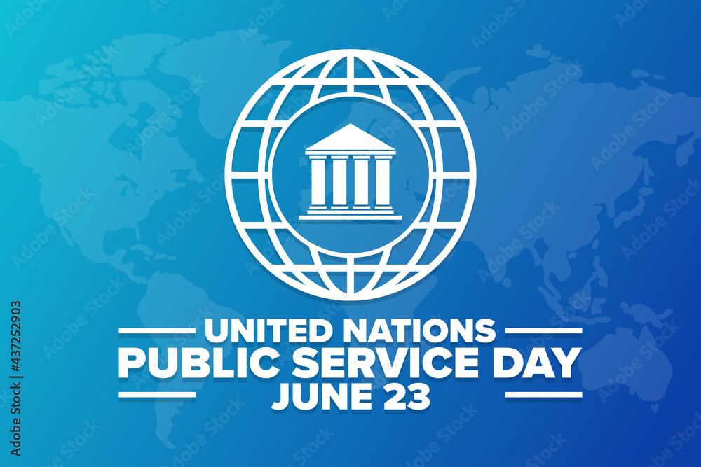 United Nations Public Service Day. June 23. Holiday concept. Template for background, banner, card, poster with text inscription. Vector EPS10 illustration.