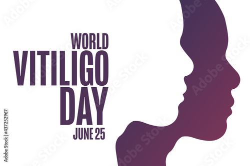 World Vitiligo Day. June 25. Holiday concept. Template for background, banner, card, poster with text inscription. Vector EPS10 illustration. © bulgn
