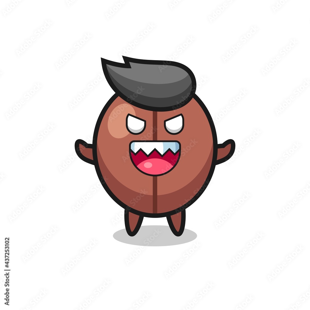 illustration of evil coffee bean mascot character illustration of evil coffee bean mascot character