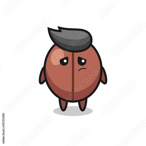 the lazy gesture of coffee bean cartoon character
