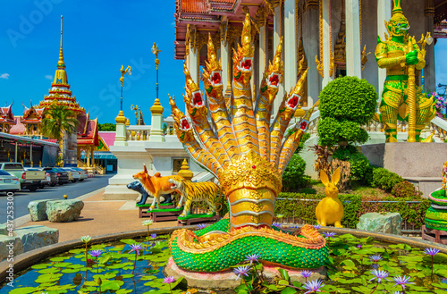 Dragons Wat Don Mueang Phra Arramluang buddhist temple Bangkok Thailand. photo