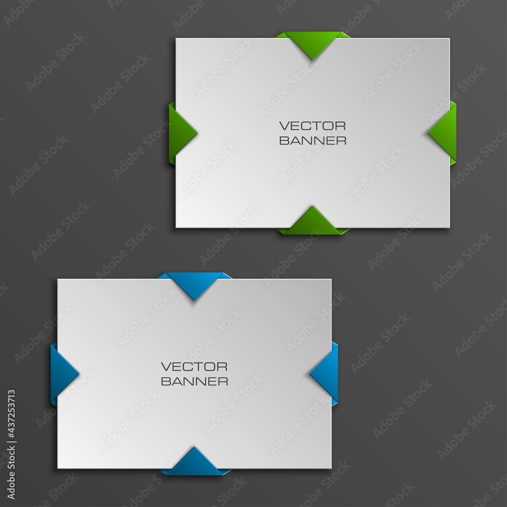 Vector banner. The original form as two form, overlapping. The flat image. Advertising Design shape. Vector label tag.