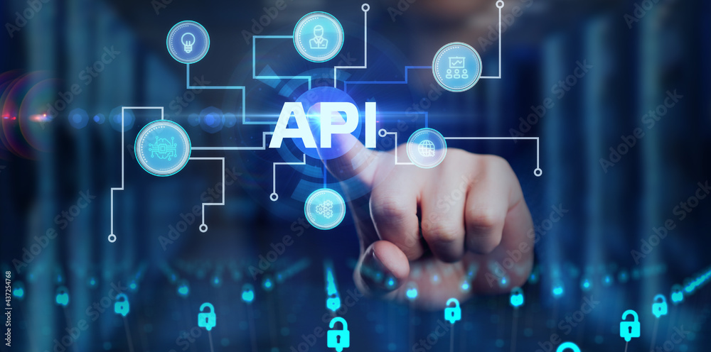 API - Application Programming Interface. Software development tool. Business, modern technology, internet and networking concept API - Application Programming Interface. Software development tool. Business, modern technology, internet and networking concept