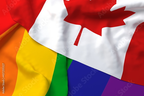 Canada Country Flag Support Respect LGBT LGBTQ Transgender 3d Rendering
