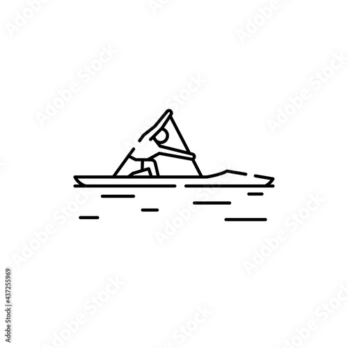 Canoeing line icon. Isolated vector element.