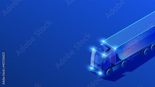 Truck vector illustration for site blue