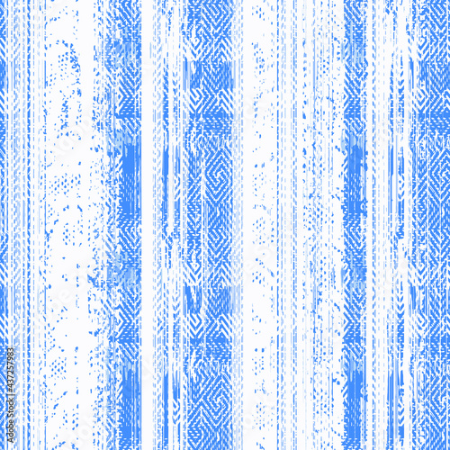 Plaid check patten in indigo, navy, beige, cream and pale beige . Modern vintage effect fabric texture print design for carpet, rug, flooring, blanket digital or weaving pattern