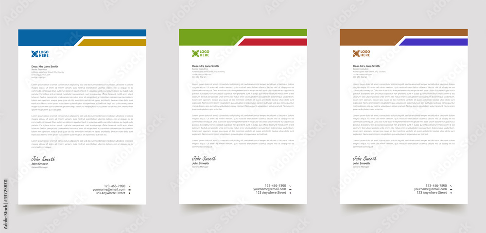 Business professional letterhead design