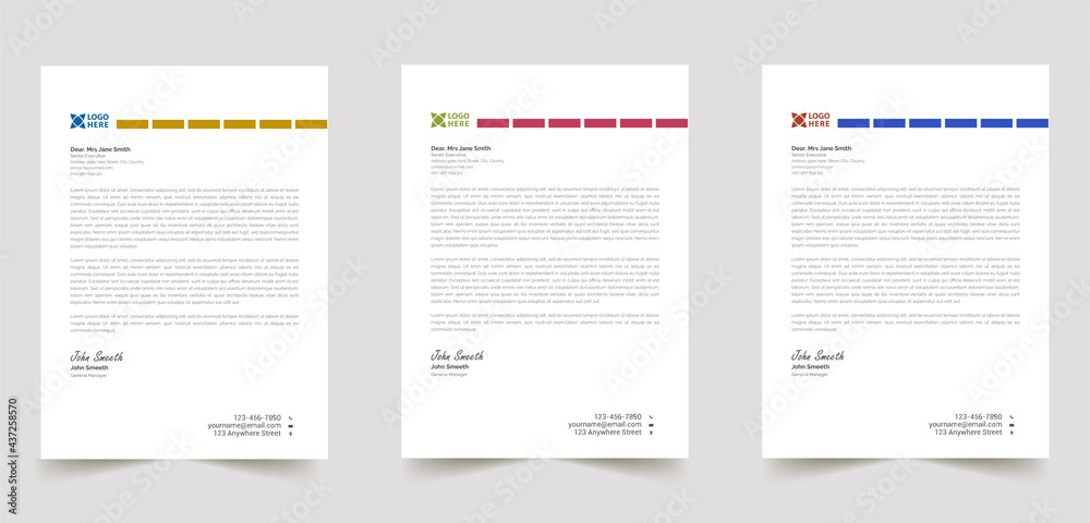 Corporate modern one page letterhead template