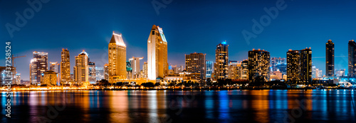 San Diego, California - USA , San Diego Skyline at Night , San Diego, California, USA
