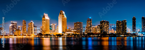 San Diego, California - USA , San Diego Skyline at Night , San Diego, California, USA