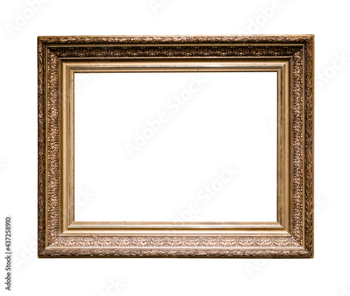 old classic golden wooden picture frame isolated