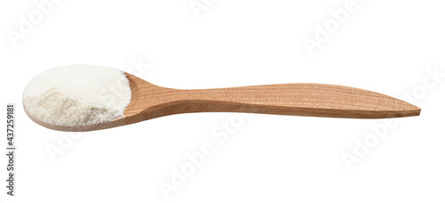 Fényképezés agar powder in wooden spoon isolated