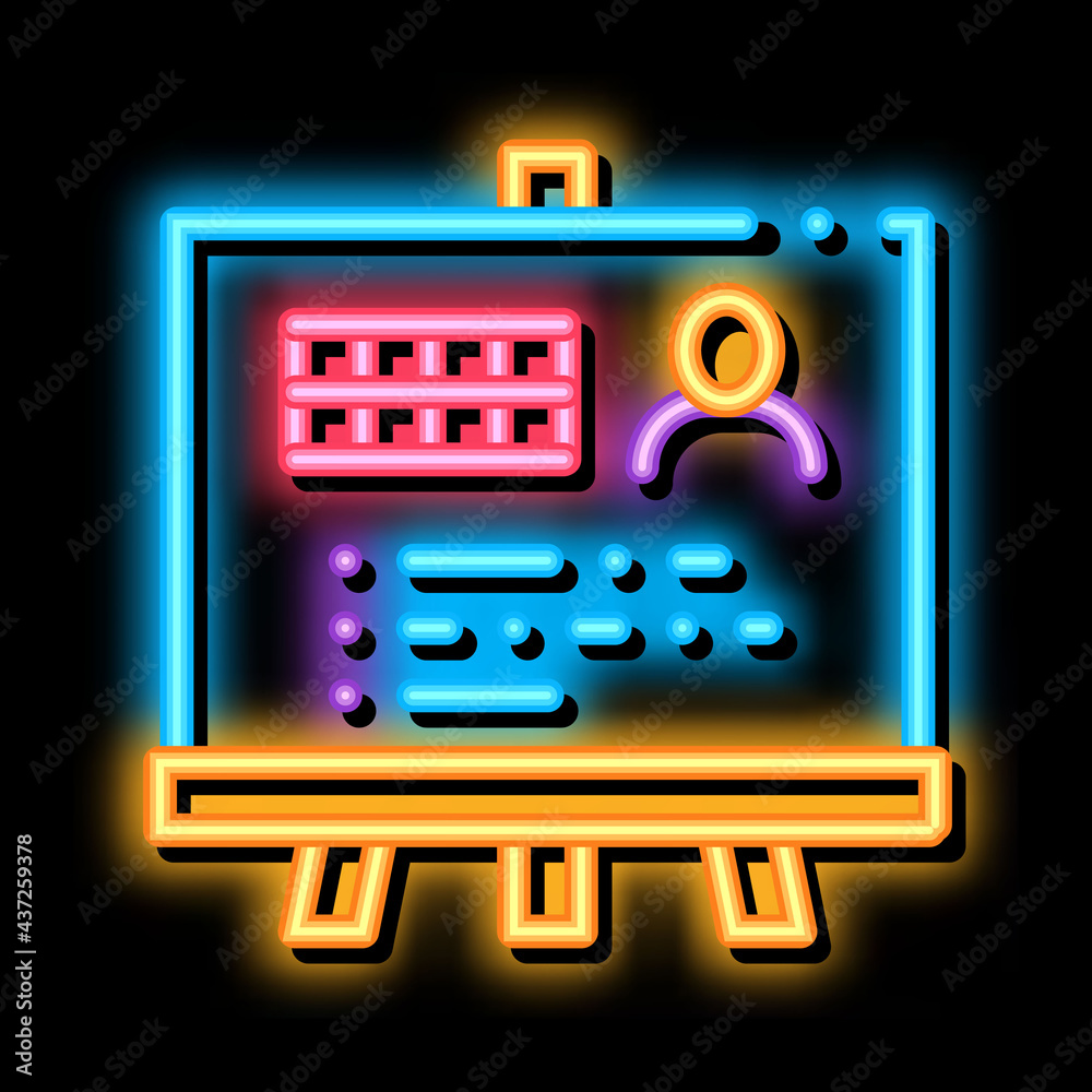 Man Result Board neon light sign vector. Glowing bright icon Man Result Board sign. transparent symbol illustration
