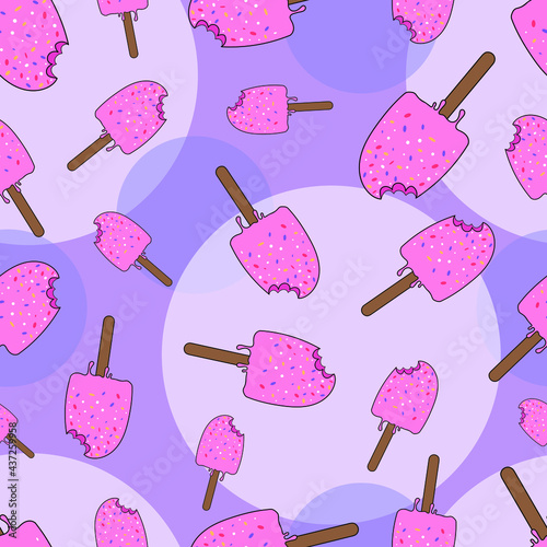 seamless pattern with ice cream