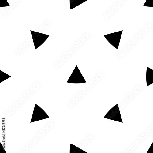 Free Download Seamless pattern of repeated black cone symbols. Elements are evenly spaced and some are rotated. Vector illustration on white background - GFXLoad