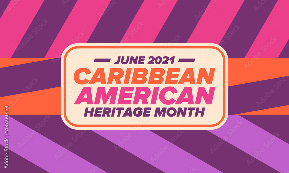 Caribbean American Heritage Month in June. Culture Month to the people of America. Celebrate annual with festival. Happy holiday. Poster, card, banner and background. Vector ilustration