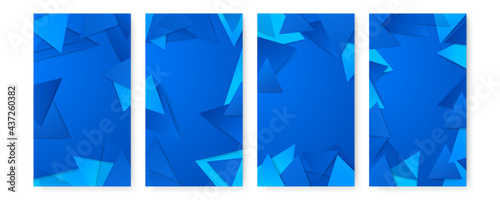 Abstract blue background vector. Abstract background with geometric shapes vector Illustration. Trendy gradients. Can be used for advertising, marketing, presentation, post stories social media.