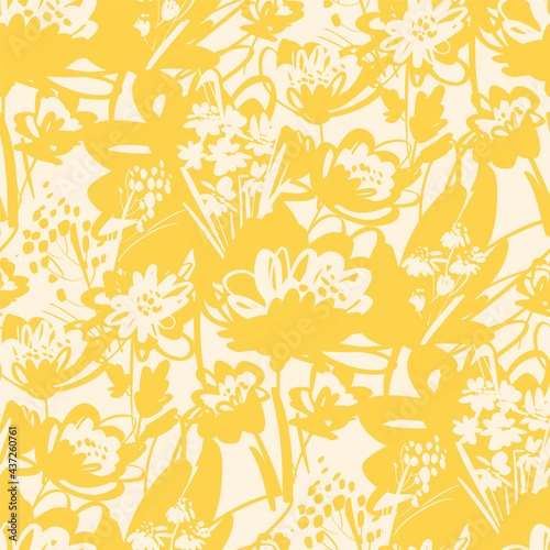 Yellow silhouettes of bloom...