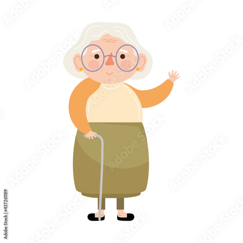 grandmother with cane