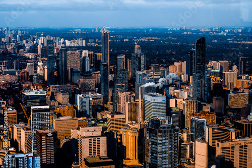 Toronto  Ontario  Canada - Aerial view of of Downtown in Toronto  Ontario  Canada  