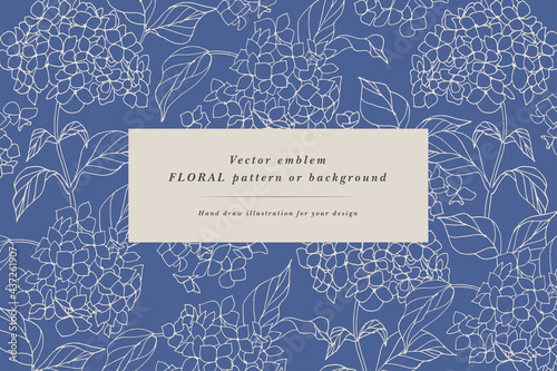 Canvas Print Vintage card with hydrangea flowers