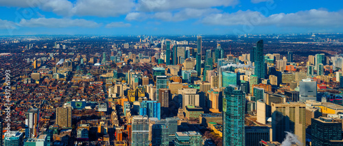 Toronto, Ontario, Canada , Aerial view of of Downtown in Toronto, Ontario, Canada © CK