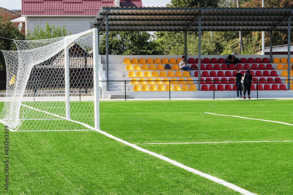 Fototapeta premium soccer gates. Football goal, stadium.