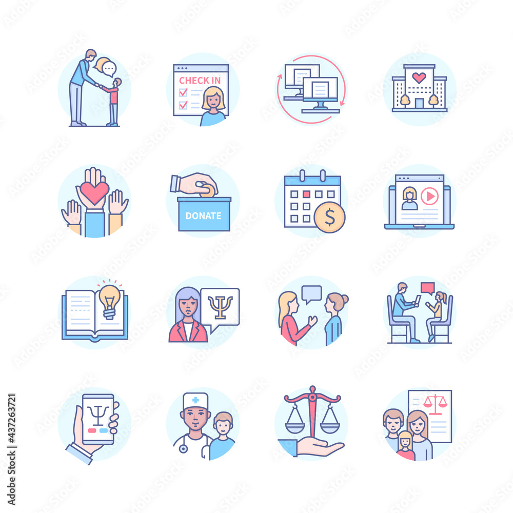 Childrens home - modern line design style icons Childrens home - modern line design style icons
