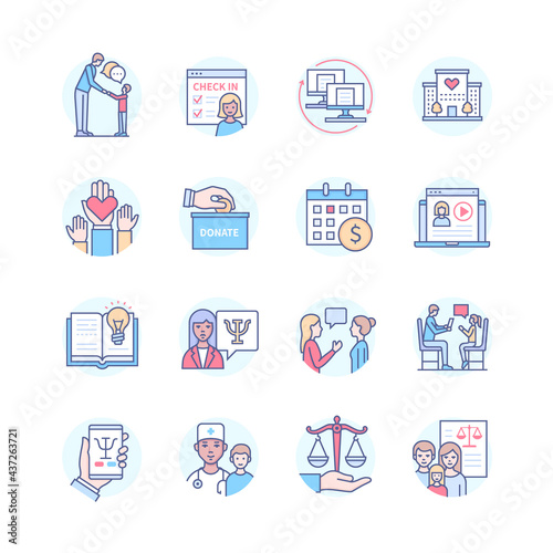 Childrens home - modern line design style icons